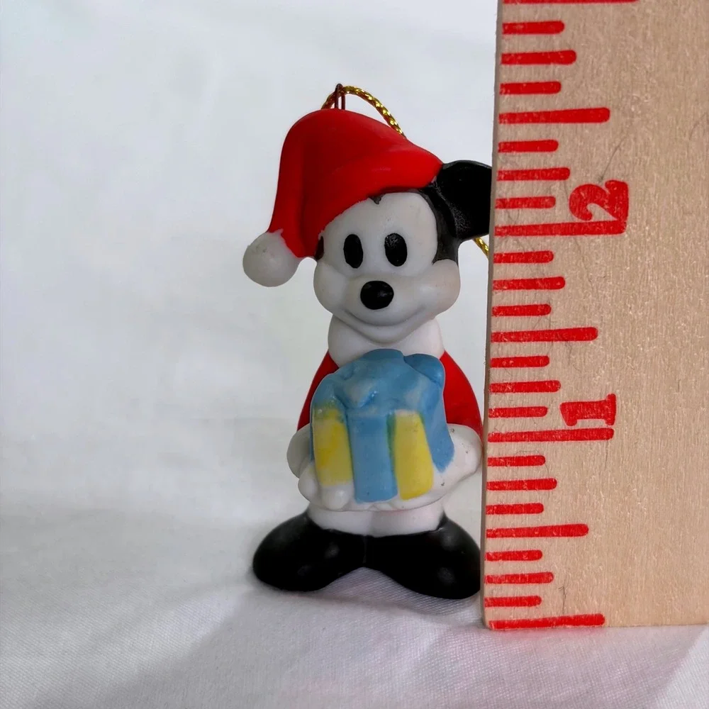 Vintage 1991 Disney Schmid Mickey Mouse Santa Christmas Ornament Figurine Gift